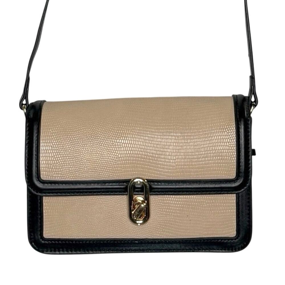 Jules Kae Mia Crossbody Bag NEW Blush Lizard Vegan Leather Turn Lock